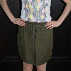 Loft Olive drawstring skirt